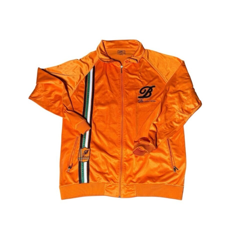 Brooklyn Xpress Embroidered Bklyn Zipper Orange Men's XXL Track Jacket
